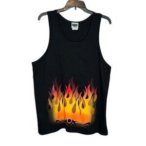 Vintage 00s Y2K Thunder‎ Creek Men’s Large L Flame Tribal Graphic Tank Top